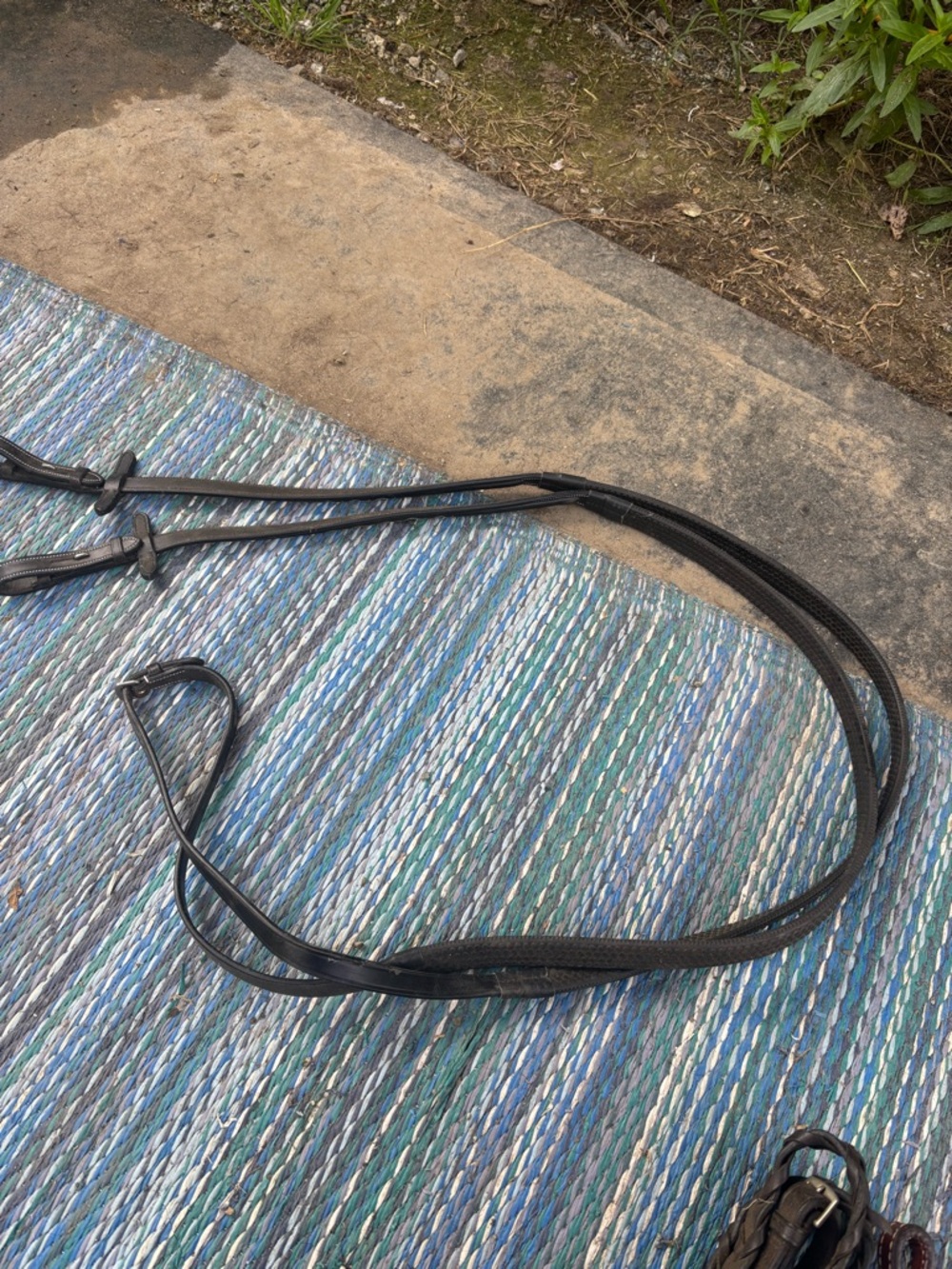 Black Leather sport Horse Reins